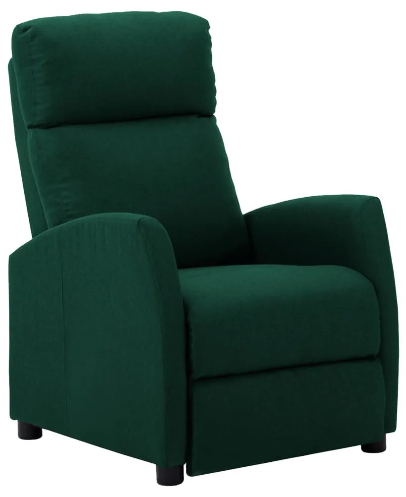 3073642 vidaXL Fotoliu rabatabil electric, verde închis, material textil