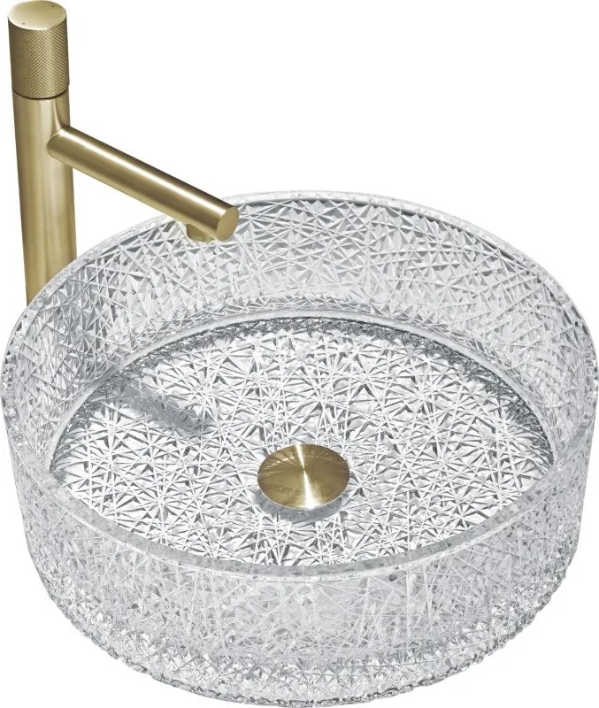 Mexen Dema lavoar din sticlă montat pe blat 39 x 39 cm, transparent - 24043900