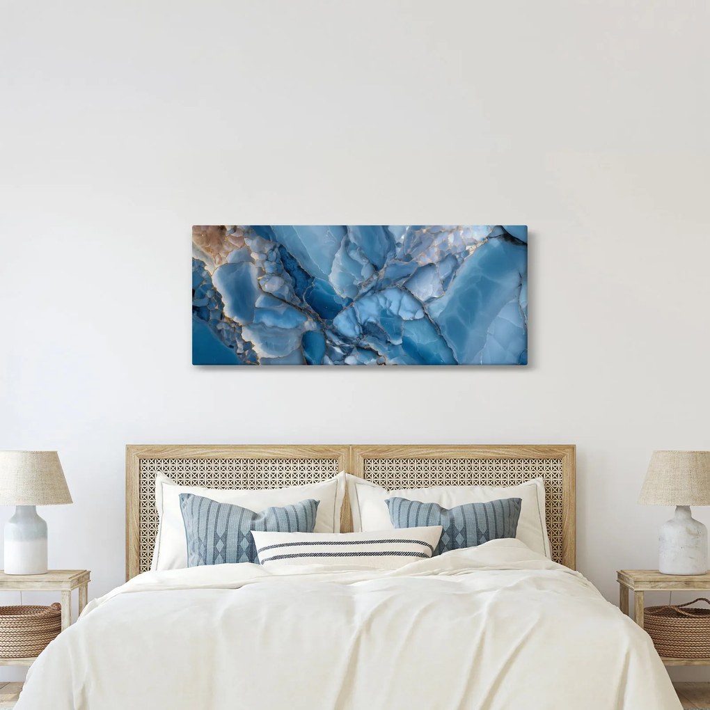 Tablou - Marmură albastră fragmentată (120x50 cm)