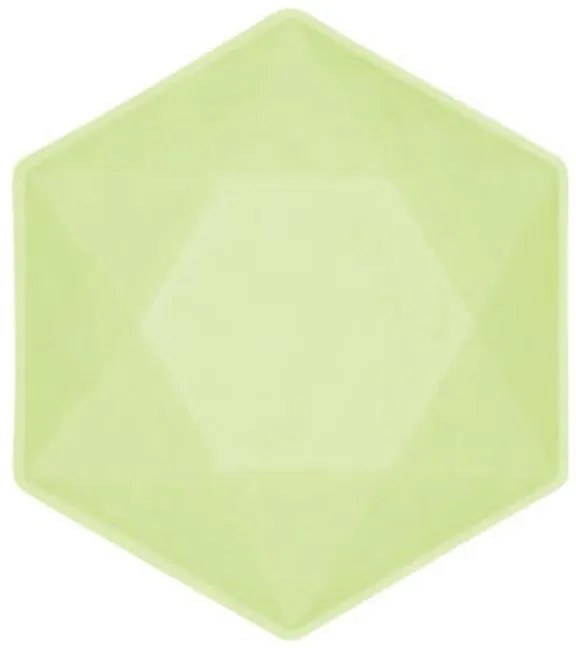 Colorat Vert Decor Adânci farfurii hexagonale verzi set de 6 - 15,8 cm
