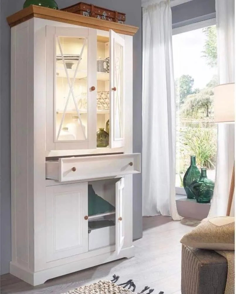 Set lemn masiv alb-natur Living Iris Model C