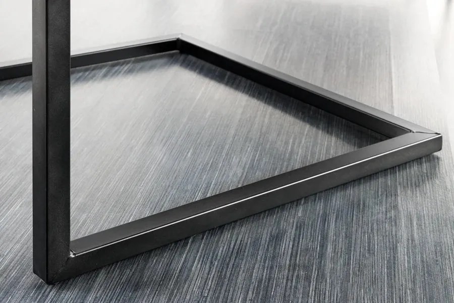 Scaun cu brate design retro Big Aston piele naturala neagra