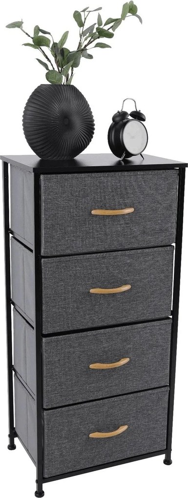 Comoda PALMERA TYP 2, negru/gri inchis, 45x30x95 cm