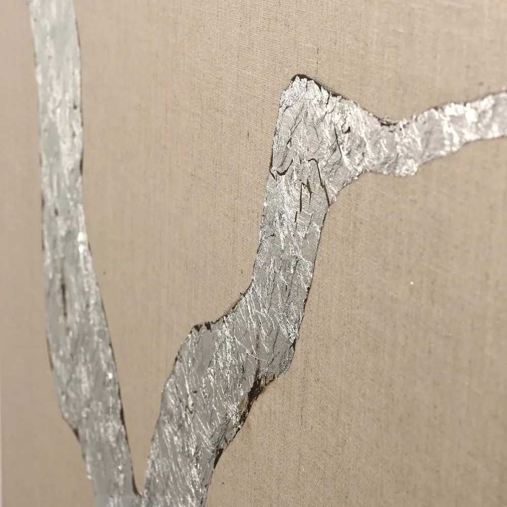 Tablou pictat manual 90x120 cm Wild Horizon Silver – Malerifabrikken