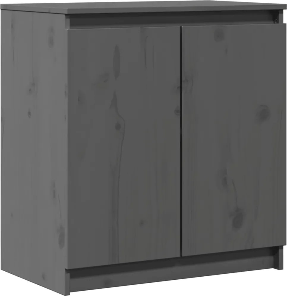 vidaXL Dulap lateral, gri, 60x36x65 cm, lemn masiv de pin