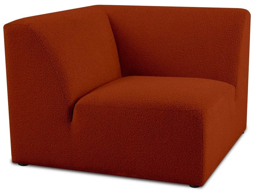 Modul pentru canapea cărămiziu cu tapițerie din stofă bouclé (cu colț variabil) Roxy – Scandic