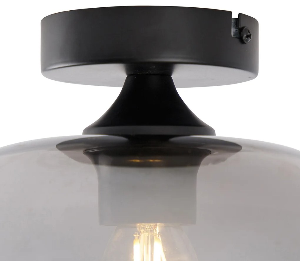 Plafoniera inteligentă neagră cu sticlă fumurie, inclusiv Wi-Fi P45 - Busa