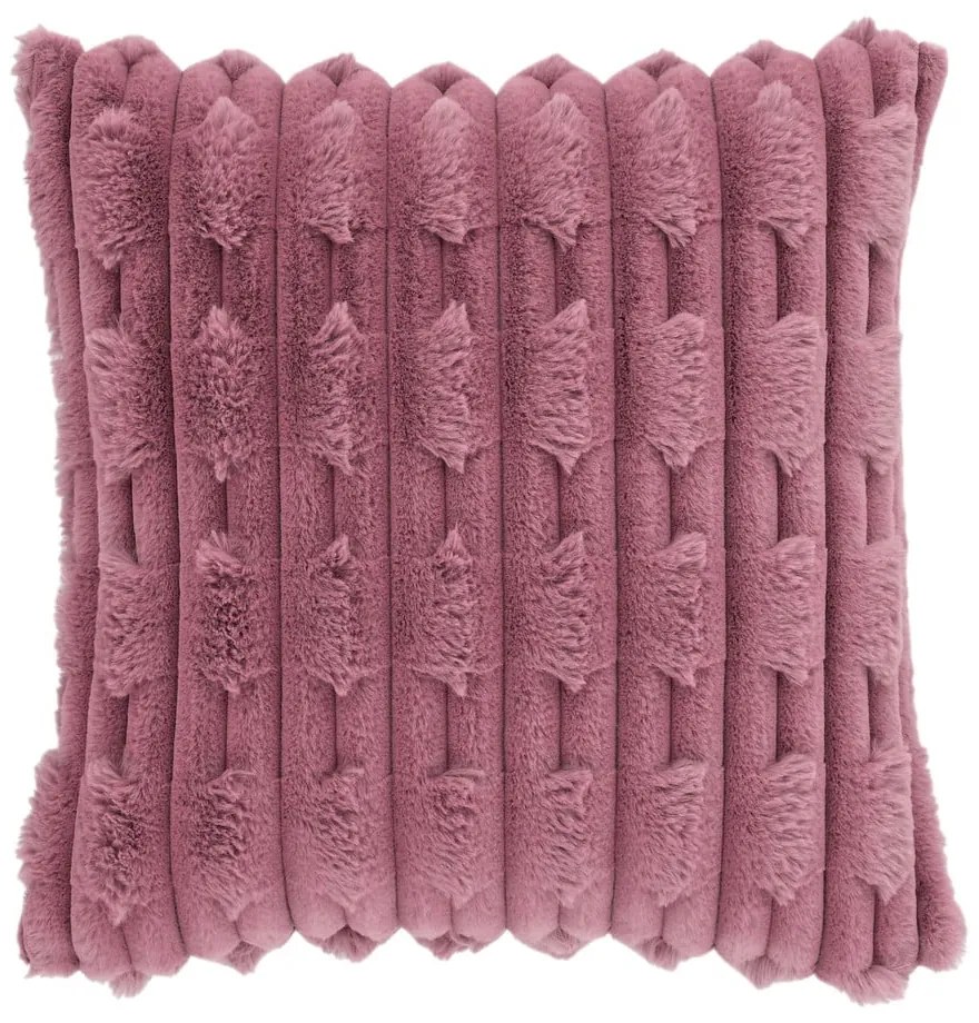 Pernă decorativă din micropluș/cocolino 50x50 cm Carved Fur – Bianca