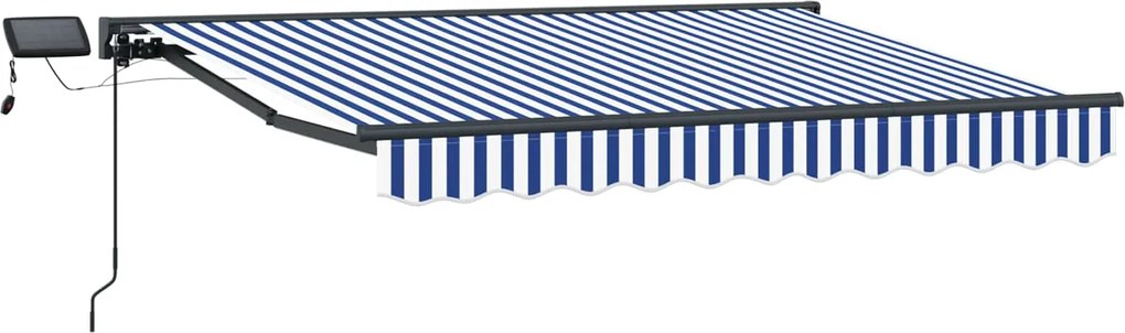 vidaXL Cadru manual de marchiză cu LED-uri Albastru și Alb 3 x 2,5 m