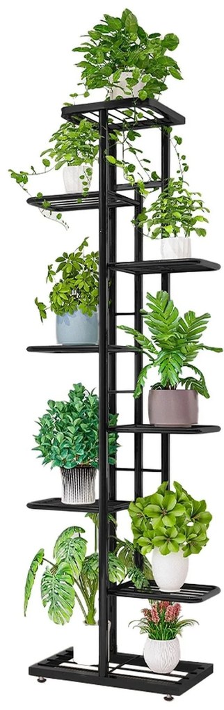 Suport de flori BAMIR TIP 4, gri inchis, metal, 43.5x22x141 cm