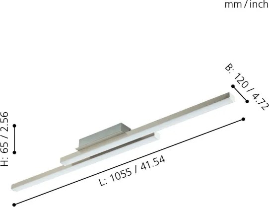 Eglo 55971 - Plafonieră LED RGBW dimabilă FRAIOLI-C, LED 34W, 230V, finisaj cromat, telecomandă