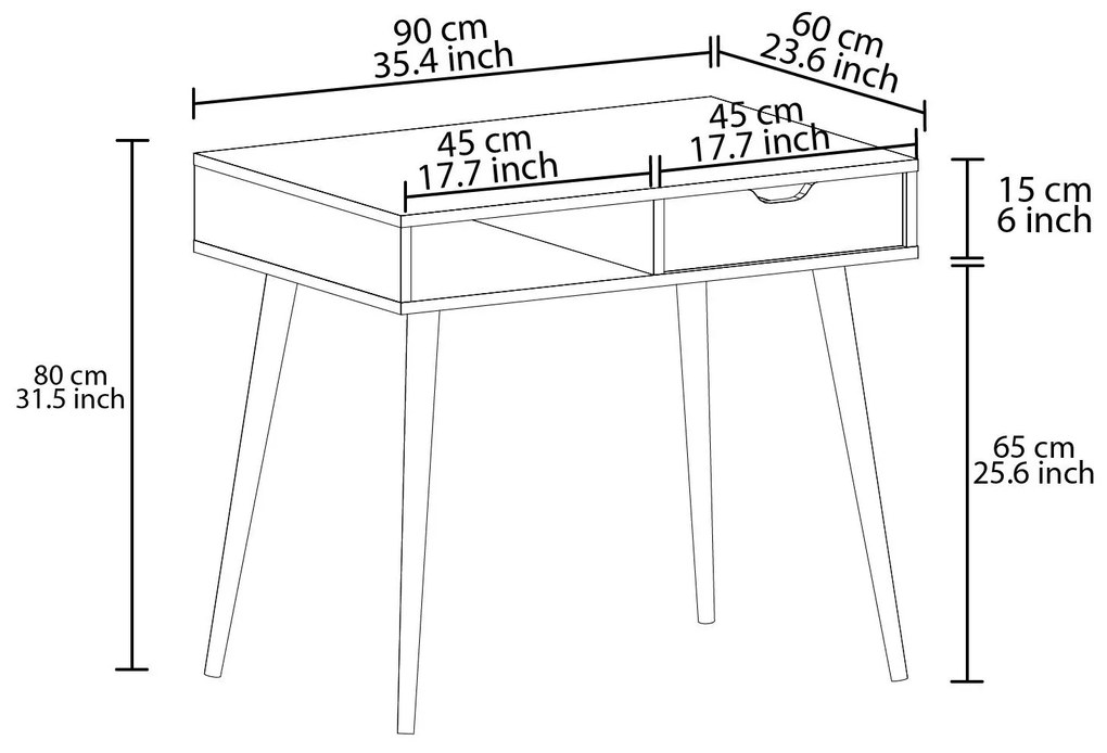 Masă de scris Ofende (alb). 1107993