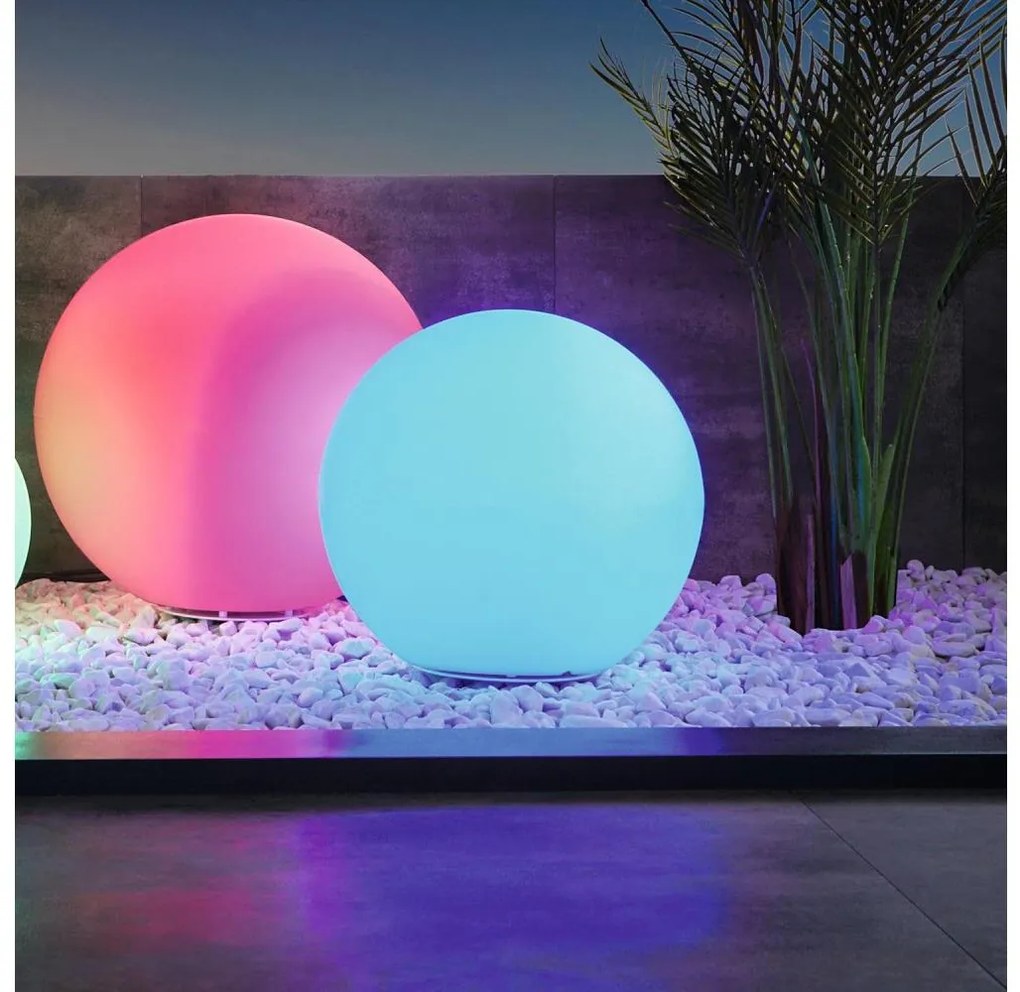 Lampă LED RGBW de exterior Eglo 55786 MONTEROLO-C 1xE27/9W/230V IP65 d. 30 cm + telecomandă