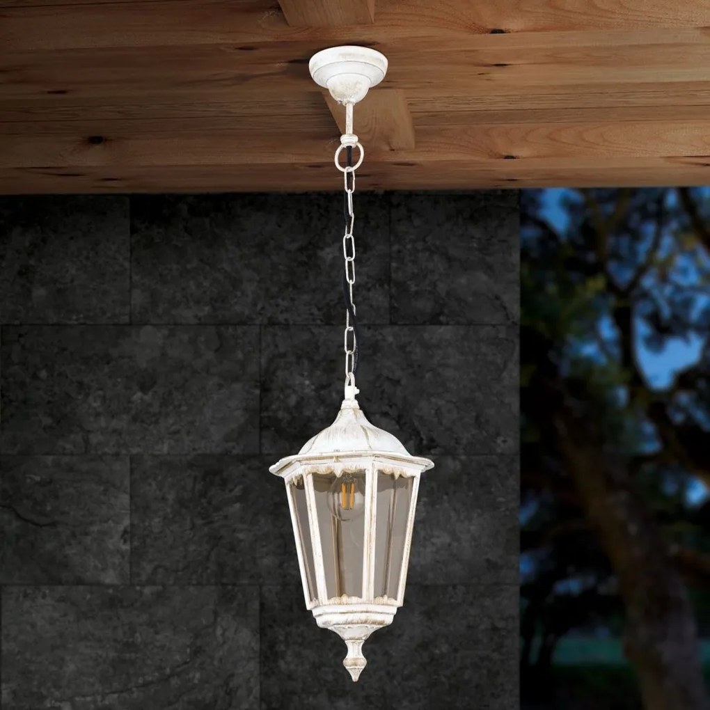 Pendul exterior stil clasic IP43 Puchberg AL 11K/82502 weiß-gold/rauch OR