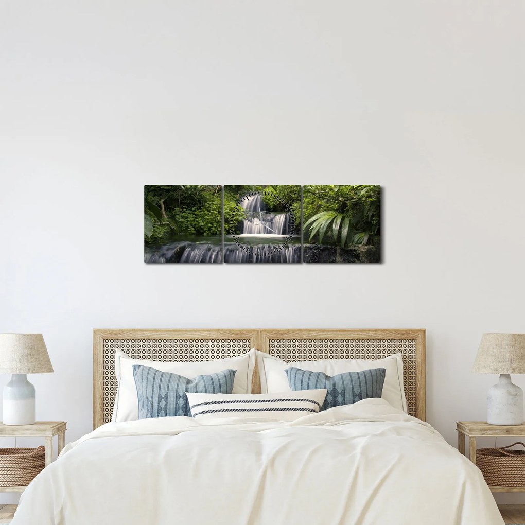 Tablou - Cascade (cu ceas) (90x30 cm)