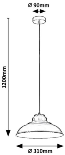 Rabalux 5308 - Lampă suspendată pe cablu DRAGAN 1xE27/60W/230V