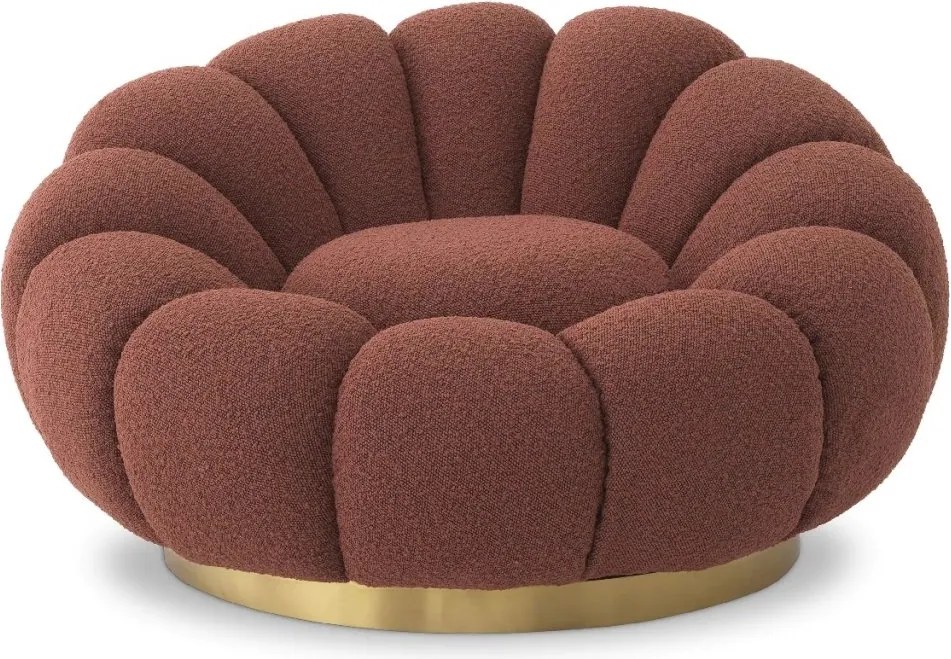 Fotoliu pivotant design elegant Mello, Boucle rouge