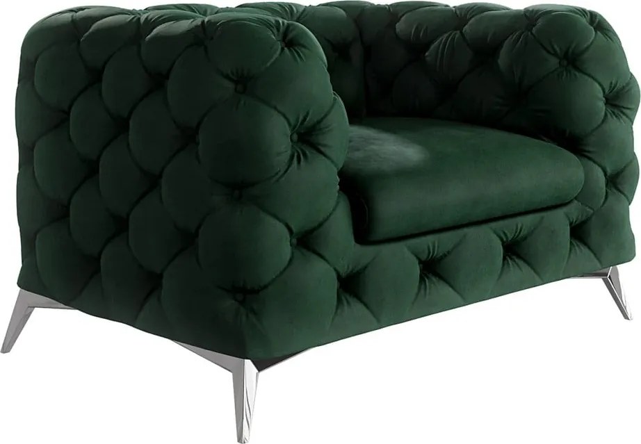 Fotoliu verde închis cu tapițerie din catifea Chelsea – Ropez