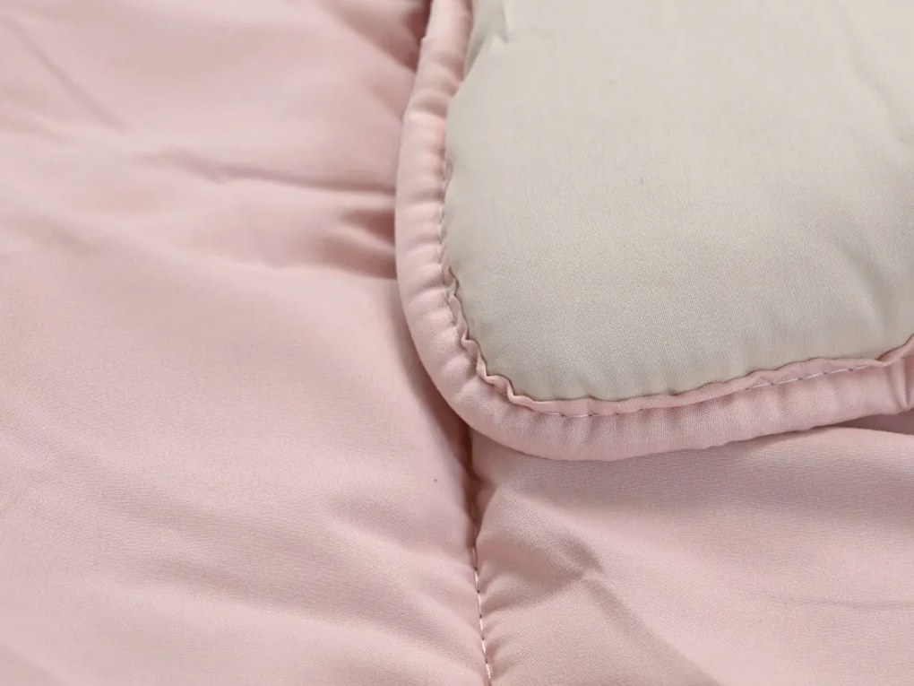 Patura pilotata pentru tot anul 140x200 cm din fibra cava, roză