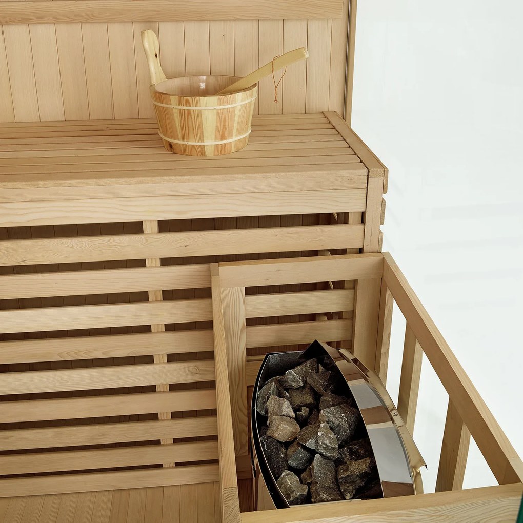 Tradičná saunová kabína / fínska sauna Espoo200 Premium - 200 x 200 cm 8 kW