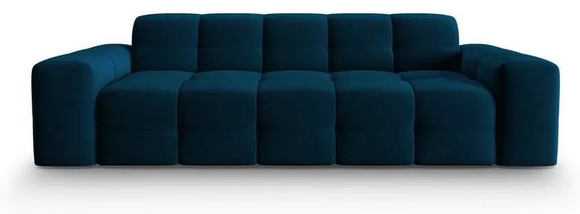 Canapea albastru-închis cu tapițerie din catifea 222 cm Kendal – Micadoni Home