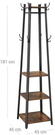 Cuier de podea LINEA, negru/maro