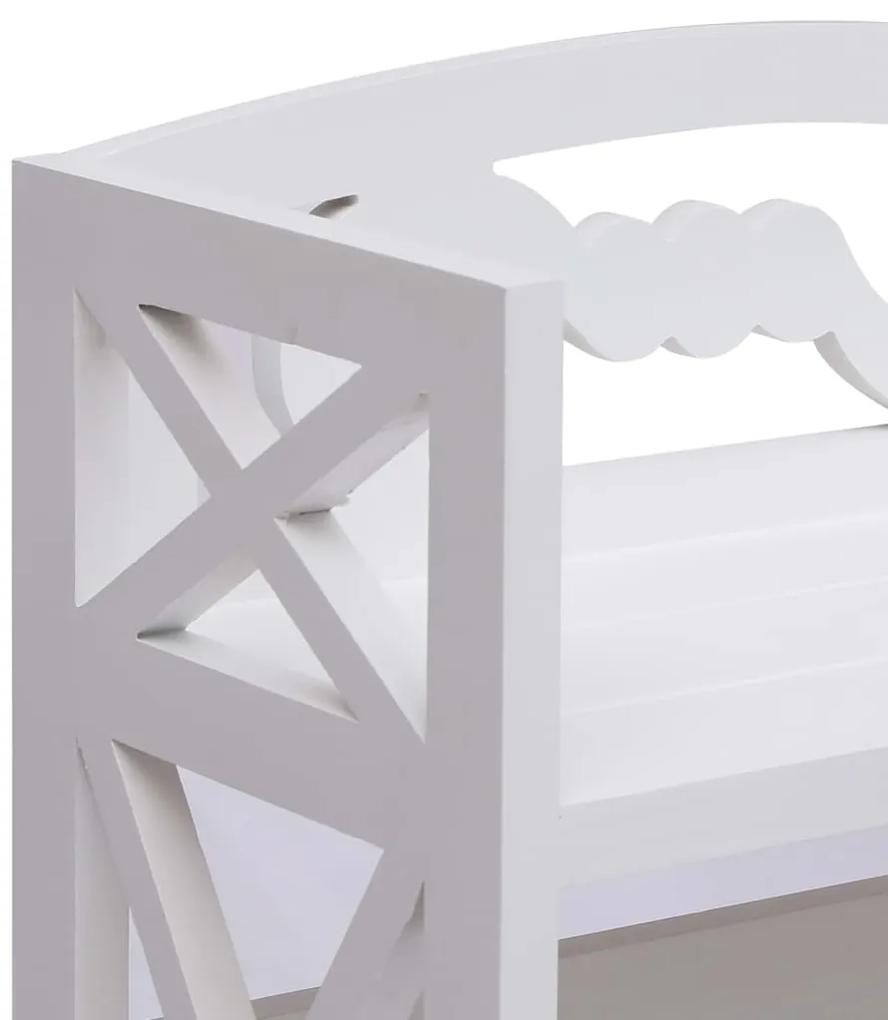 Dulap de baie, alb, 46 x 24 x 116 cm, lemn de paulownia 1, Alb