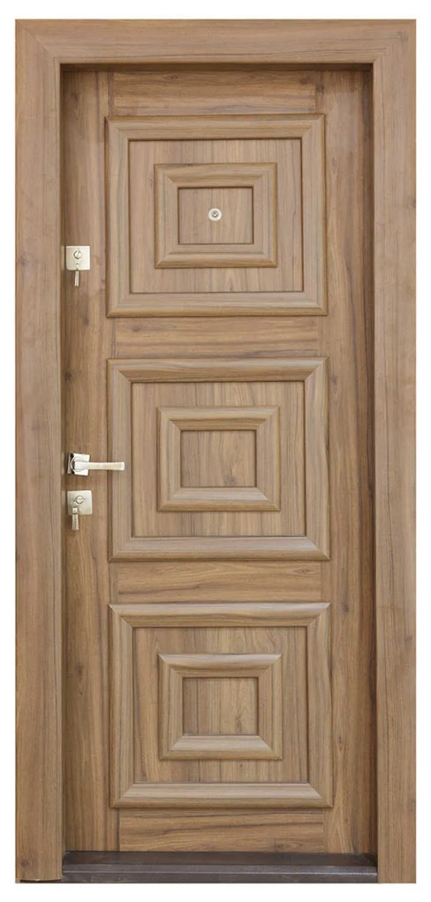 Ușă Metalică cu MDF Arhitect 423 Teak PVC Stânga