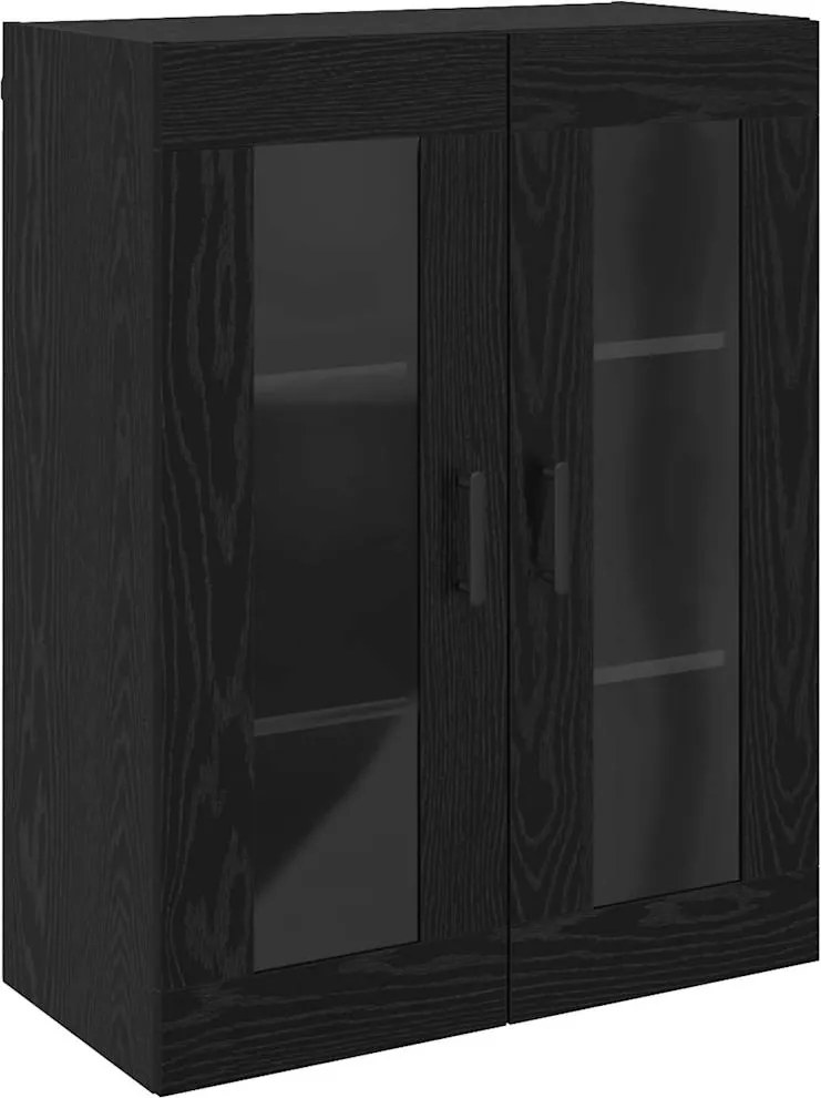 vidaXL Bufet Stejar Negru 69,5 x 34 x 90 cm Lemn compozit