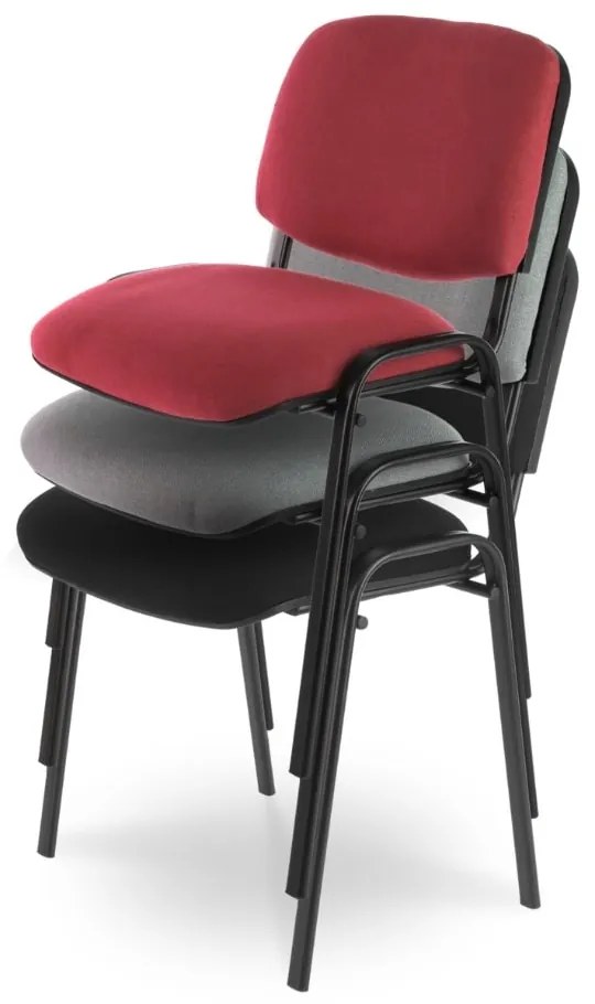 Scaun de conferinta Viva N, picioare negre, rosu