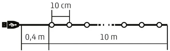 Instalație LED RGB dimabilă de Crăciun 100xLED/29 funcții 10,4m
