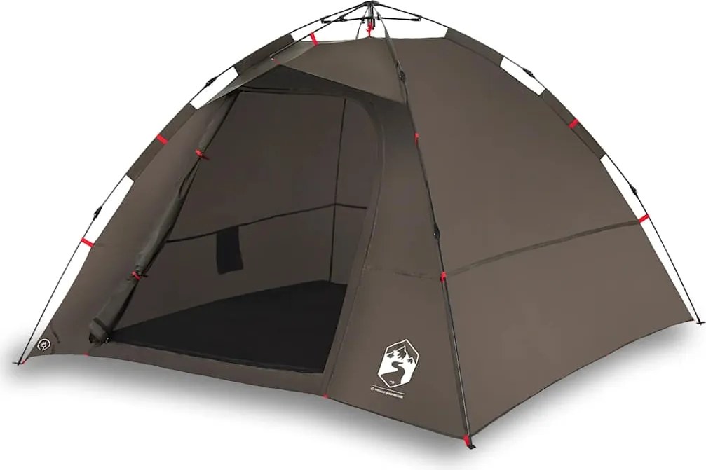 vidaXL Cort de pescuit pentru 4 persoane, maro, setare rapidă