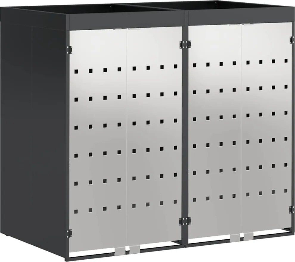 vidaXL Depozitare pentru 3 pubele Wheelie 340 x 77.5 x 115.5 cm Oțel