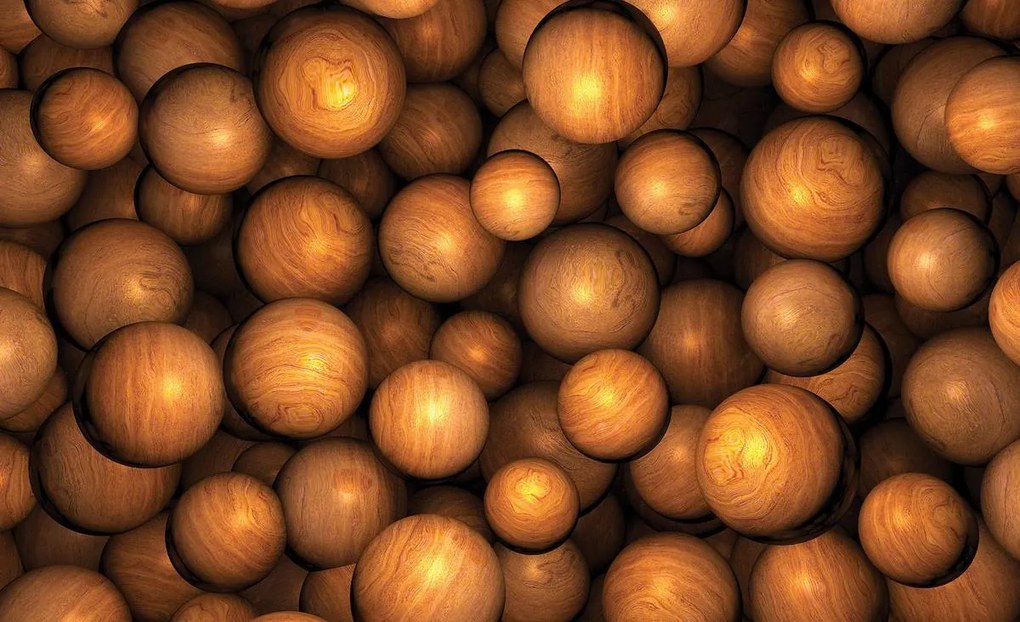 Fototapet - Bile maro din lemn (152,5x104 cm)