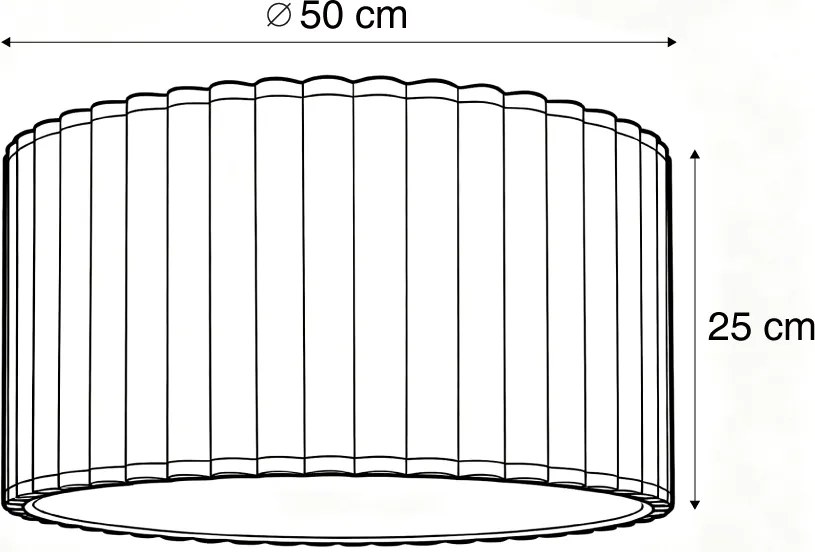 Abajur Japandi din in bej 50/50/25 - Simplu festonat