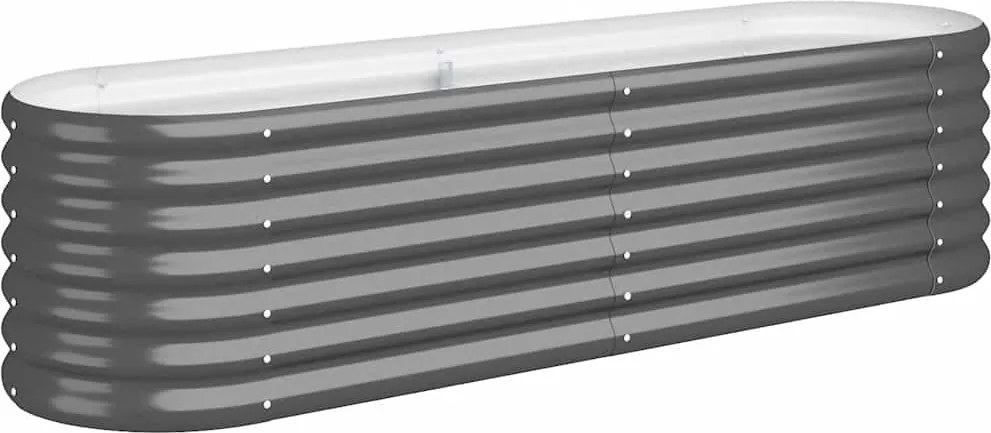 vidaXL Strat înălțat grădină 152x40x36 cm oțel galvanizat