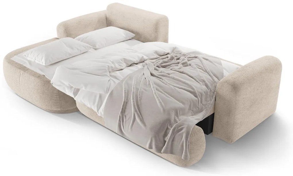 Coltar extensibil stanga 5 locuri, modular, cu lada depozitare, Ella, Micadoni Home, 271x174x94 cm, tesatura structurata chenille, bej sand