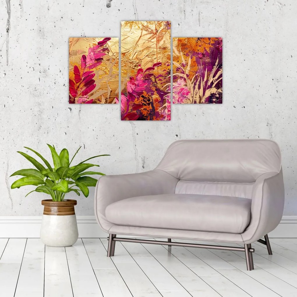 Tablou - Pictură abstractă de flori II. (90x60 cm)