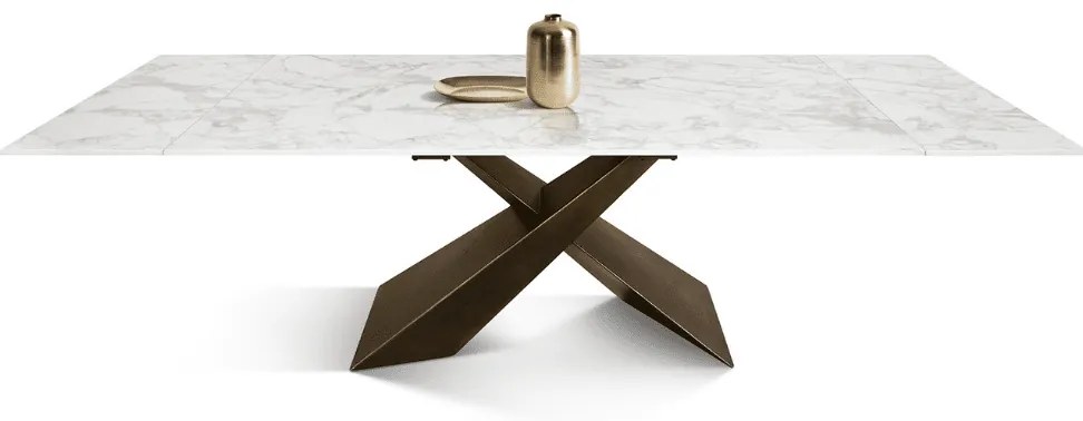MIRABELLE-MASA BLAT DREPTUNGHIULAR CERAMICA ALB - PICIOR METALIC BRONZ 180 cm/90 cm
