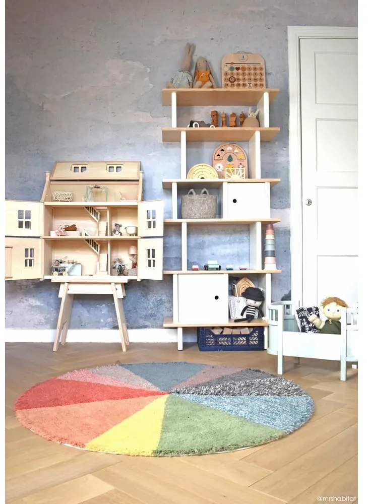 Covor pentru copii lavabil/țesut manual din lână ø120 cm Pie Chart – Lorena Canals