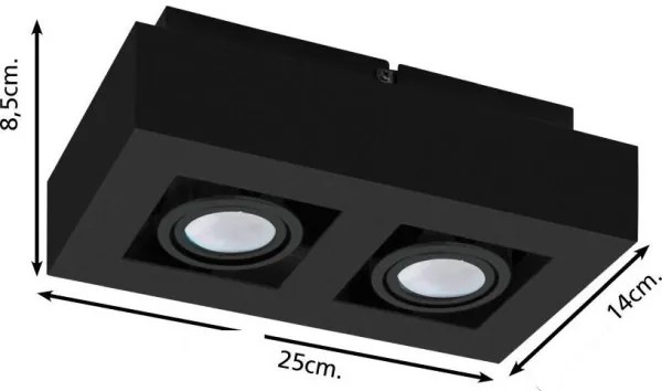 Eglo 31063 - Spot LED MENDOZA, 2 x LED, 4,7 W, 230 V, 3000 K, negru