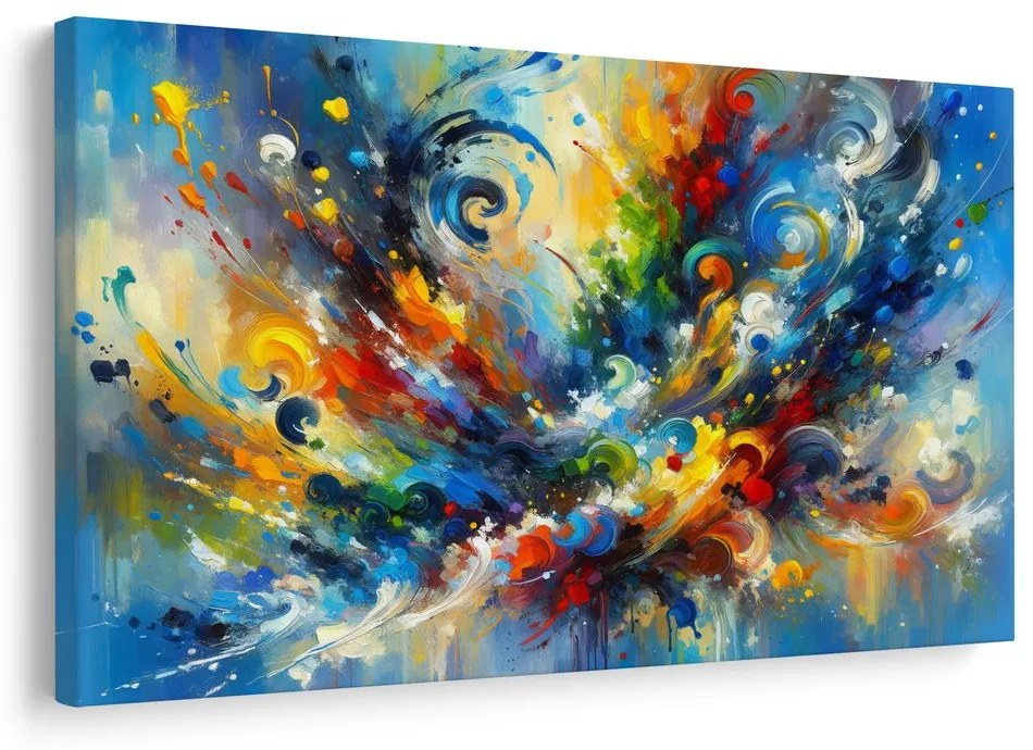 Tablou abstracție explozivă colorată