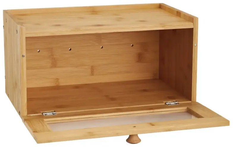 Cutie pentru paine Klausberg KB 7923, 35.5 cm, Fereastra acrilica, Bambus, Maro