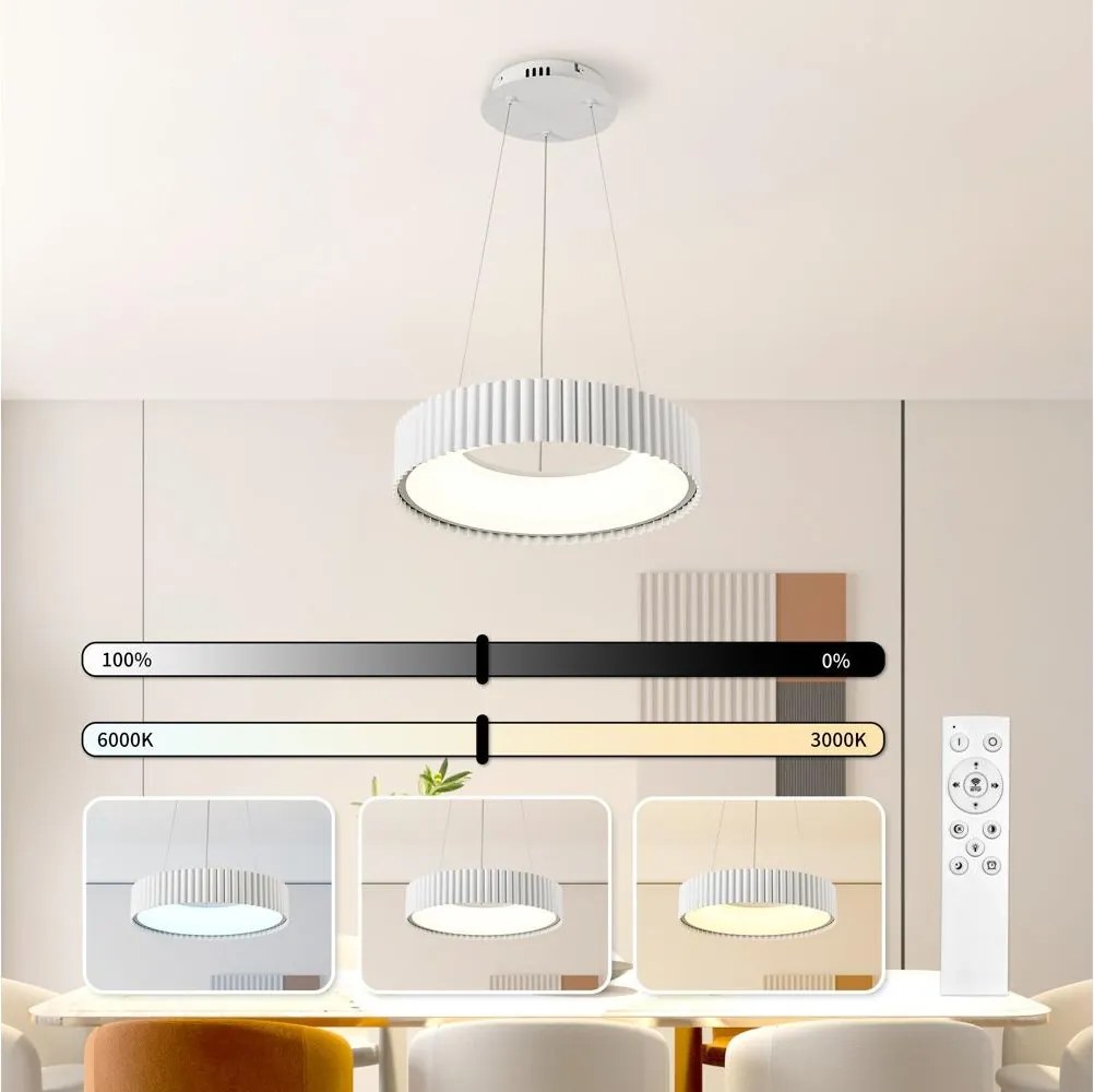 Brilagi - Lustru LED dimabil FALCON MODERN LED/30W/230V Ø 40 cm, alb + telecomandă