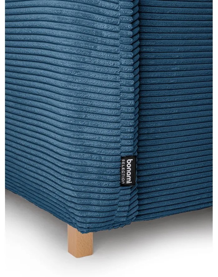 Colțar albastru extensibil cu tapițerie din catifea reiată (cu colț variabil) Tori – Bonami Selection