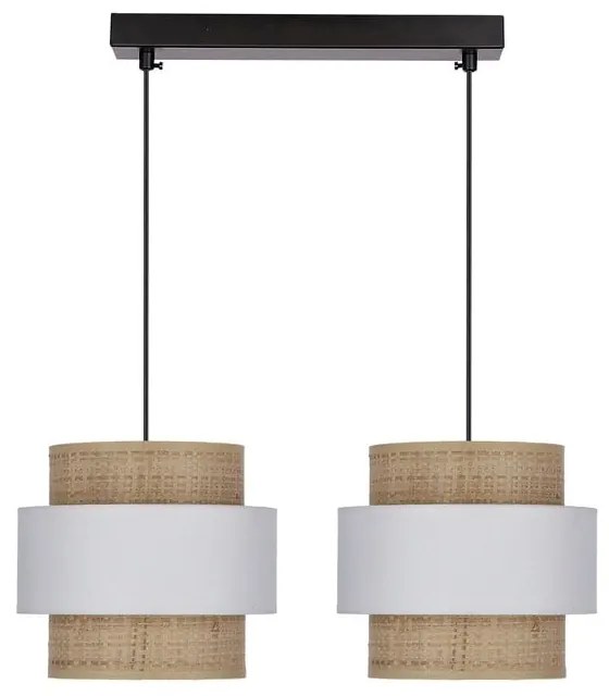 Lustră albă-în culoare naturală cu abajur din ratan ø 20 cm Rattan – Candellux Lighting