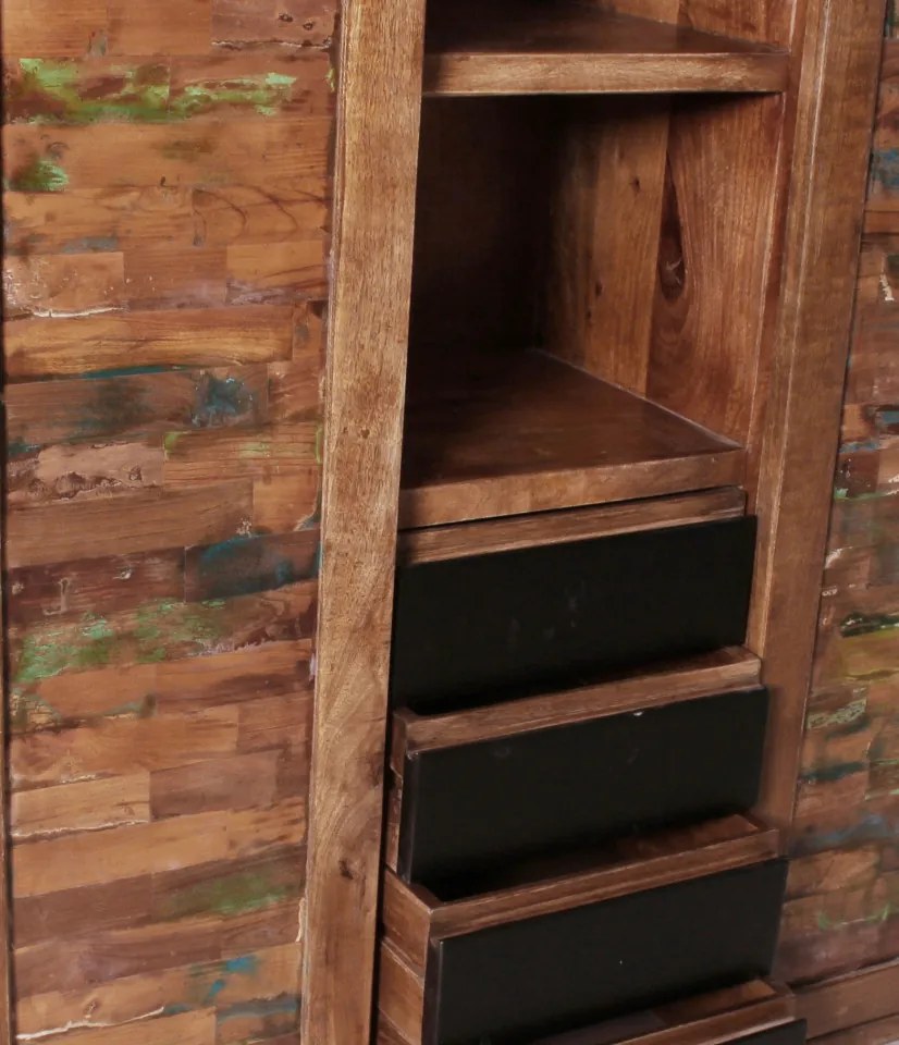 Biblioteca din lemn reciclat Mox 100x190 cm