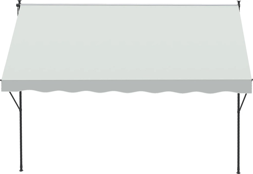 Outsunny Copertină Manuală Retractabilă 300x175x210-310 cm Reglabilă cu Manivelă Protecție Solară UV40+ pentru Balcon Terasă Crem | Aosom Romania