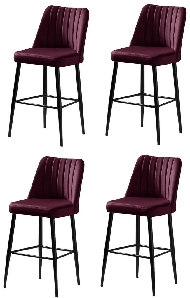 Set de scaune de bar Vento Claret Red and Black, 4buc., 4 buc