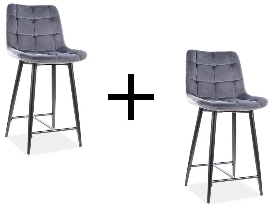 Expedo Action Set 1+1 scaun de bar CHIP H-2 Velvet, 45x92x37 bluvel 14